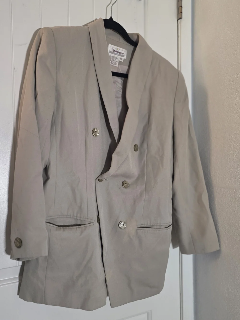 Worthington Double-Breasted Blazer in Light Taupe
